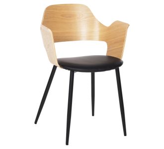 ΚΑΡΕΚΛΑ VELP HM9616.01 ΞΥΛΟ ΣΕ ΦΥΣΙΚΟ-ΜΑΥΡΟ PU-ΜΑΥΡΑ ΜΕΤΑΛ. ΠΟΔΙΑ 55,5x50x79Υεκ. |  Πολυθρόνες σαλονιού στο espiti
