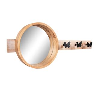 ΚΑΘΡΕΠΤΗΣ ΤΟΙΧΟΥ ΣΤΡΟΓΓΥΛΟΣ SCUTTLE HM4222 FIR WOOD&MDF-BLACK METAL 80x6,5x30,5Υεκ. |  Καθρέπτες στο espiti