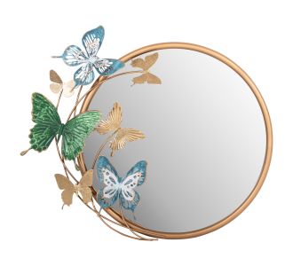 ΚΑΘΡΕΠΤΗΣ ΤΟΙΧΟΥ ΣΤΡΟΓΓΥΛΟΣ ΗΜ4213 ΜΕΤΑΛΛΟ ΣΕ ΧΡΥΣΟ-ΠΡΑΣΙΝΟ-ΜΠΛΕ 62x6,5x56Yεκ. |  Καθρέπτες στο espiti