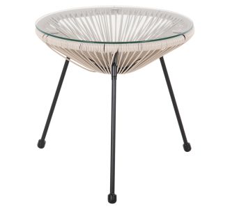 ΤΡΑΠΕΖΙ ΒΟΗΘΗΤΙΚΟ ALLEGRA HM5874.03 ΜΕΤΑΛΛΟ ΜΑΥΡΟ-ΣΥΝΘ. RATTAN ΜΠΕΖ Φ47x45Yεκ. |  Τραπέζια κήπου στο espiti