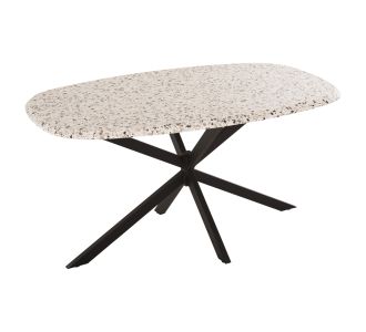 ΤΡΑΠΕΖΙ ΟΒΑΛ RODDEN HM11903.03 ΜΕ WERZALIT TERRAZZO-ΜΑΥΡΗ ΧΙΑΣΤΙ ΒΑΣΗ 146x94x75Υεκ |  Τραπέζια κήπου στο espiti