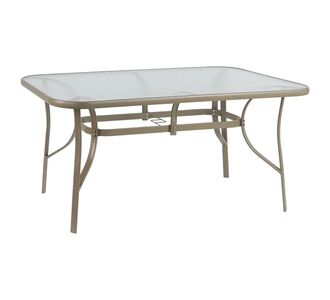 ΤΡΑΠΕΖΙ BRUNO 150X90Χ72Υεκ. ΜΕΤΑΛΛΙΚΟ ΣΑΜΠΑΝΙ ΜΕ ΓΥΑΛΙΝΗ ΕΠΙΦΑΝΕΙΑ HM5145.04 |  Τραπέζια κήπου στο espiti