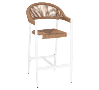 ΣΚΑΜΠΟ BAR ΑΛΟΥΜΙΝΙΟΥ GREGG HM5788.11 ΛΕΥΚΟ-ΜΠΕΖ ΤΗΣ ΑΜΜΟΥ ΣΥΝΘ.RATTAN 55x57x106Υεκ. |  Σκαμπώ κήπου στο espiti
