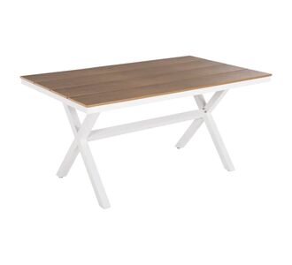 ΤΡΑΠΕΖΙ ΑΛΟΥΜΙΝΙΟΥ ΟΡΘΟΓΩΝΙΟ TAWNEE HM6037.02 ΛΕΥΚΟ-POLYWOOD ΦΥΣΙΚΟ 150x89,5x73Υεκ |  Τραπέζια κήπου στο espiti
