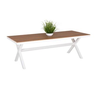 ΤΡΑΠΕΖΙ ΑΛΟΥΜΙΝΙΟΥ ΟΡΘΟΓΩΝΙΟ TAWNEE HM6039.02 ΛΕΥΚΟ-POLYWOOD ΦΥΣΙΚΟ 219,5x89,5x73Υ |  Τραπέζια κήπου στο espiti
