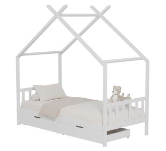 ΚΡΕΒΑΤΙ ΠΑΙΔΙΚΟ KLARICE HM680.03 τ.MONTESSORI-2 ΣΥΡΤΑΡΙΑ-ΞΥΛΟ ΠΕΥΚΟΥ ΛΕΥΚΟ-190x90εκ |  Παιδικά έπιπλα στο espiti