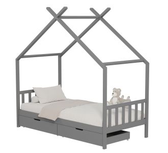 ΚΡΕΒΑΤΙ ΠΑΙΔΙΚΟ KLARICE HM680.05 τ.MONTESSORI-2 ΣΥΡΤΑΡΙΑ- ΞΥΛΟ ΠΕΥΚΟΥ ΓΚΡΙ-190x90εκ |  Παιδικά έπιπλα στο espiti