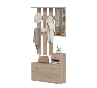 ΕΠΙΠΛΟ ΕΙΣΟΔΟΥ ΜΕ ΚΑΘΡΕΦΤΗ GORN HM2473.01 ΜΕΛΑΜΙΝΗ ΣΕ ΣΟΝΑΜΑ 90x24x190Υεκ |  Βιτρίνες - Έπιπλα εισόδου στο espiti