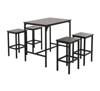 ΣΕΤ ΤΡΑΠΕΖΑΡΙΑ ΜΠΑΡ 5ΤΜΧ BOXY HM9882.13 ΜΑΥΡΟ ΜΕΤΑΛΛΟ-ΜΕΛΑΜΙΝΗ ΜΑΥΡΟ ΜΑΡΜΑΡΟ |  Σετ τραπεζαρίες στο espiti