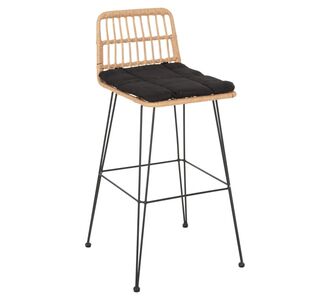 ΣΚΑΜΠΟ ΜΠΑΡ ΕΞ.ΧΩΡΟΥ ALLEGRA HM5452.11 ΜΕΤΑΛΛΟ&ΜΑΞΙΛΑΡΙ ΜΑΥΡΟ-ΜΠΕΖ WICKER 52x51x103Y εκ |  Σκαμπώ κήπου στο espiti