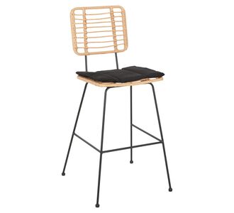 ΣΚΑΜΠΟ ΜΠΑΡ ALLEGRA HM5455.11 ΜΕΤΑΛΛΟ&ΜΑΞΙΛΑΡΙ ΜΑΥΡΟ-WICKER ΜΠΕΖ 56x59x116,5Υεκ. |  Σκαμπώ κήπου στο espiti