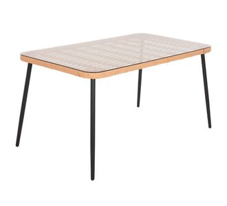 ΤΡΑΠΕΖΙ ΟΡΘΟΓΩΝΙΟ ALLEGRA HM5537.11 ΜΕΤΑΛ.ΜΑΥΡΟ-P.E. RATTAN ΦΥΣΙΚΟ 139,5x79,5x73Υεκ. |  Τραπέζια κήπου στο espiti