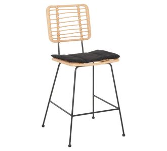 ΣΚΑΜΠΟ ΜΕΣ.ΥΨΟΥΣ ALLEGRA HM5644.11 ΜΕΤΑΛΛΟ&ΜΑΞΙΛΑΡΙ ΜΑΥΡΟ-WICKER ΜΠΕΖ 53x56x107Υεκ. |  Σκαμπώ κήπου στο espiti