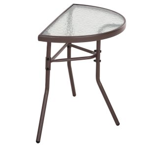 ΤΡΑΠΕΖΙ ΗΜΙΚΥΚΛΙΚΟ LIMA HM5967.02 ΜΕΤΑΛΛΙΚΟ ΚΑΦΕ ΜΕ ΓΥΑΛΙΝΟ TOP 70x40x64,5Υεκ. |  Τραπέζια κήπου στο espiti