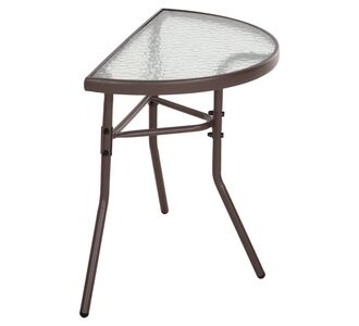 ΤΡΑΠΕΖΙ ΗΜΙΚΥΚΛΙΚΟ LIMA HM5967.02 ΜΕΤΑΛΛΙΚΟ ΚΑΦΕ ΜΕ ΓΥΑΛΙΝΟ TOP 70x40x64,5Υεκ. |  Τραπέζια κήπου στο espiti