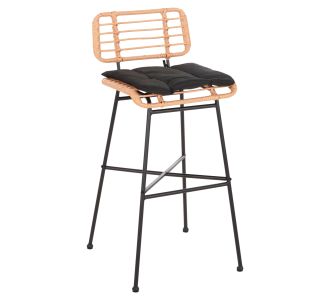 ΣΚΑΜΠΟ ΜΠΑΡ ΨΗΛΟ ALLEGRA HM5708.11 ΜΕΤΑΛΛΟ&ΜΑΞΙΛΑΡΙ ΜΑΥΡΟ-WICKER ΜΠΕΖ 48x49x99,5Υεκ. |  Σκαμπώ κήπου στο espiti