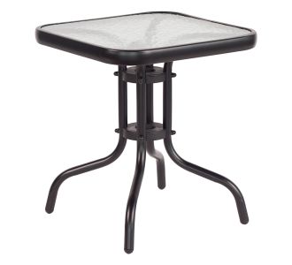 ΤΡΑΠΕΖΙ ΒΟΗΘΗΤΙΚΟ FIGO HM6067.03 ΜΕΤΑΛΛΙΚΟ ΜΑΥΡΟ-ΓΥΑΛΙΝΗ ΕΠΙΦΑΝΕΙΑ 45x45x51Yεκ |  Τραπέζια κήπου στο espiti