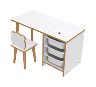 ΣΕΤ ΠΑΙΔΙΚΟΥ ΓΡΑΦΕΙΟΥ STAK HM18222.01 ΜΕΛΑΜΙΝΗ ΣΕ ΛΕΥΚΟ-ΦΥΣΙΚΟ 90x42x50Υεκ. |  Παιδικά έπιπλα στο espiti