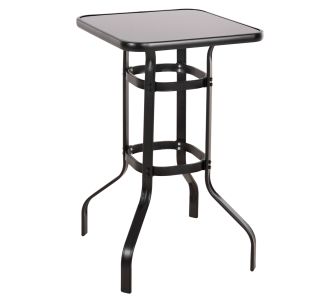 ΤΡΑΠΕΖΙ ΜΠΑΡ ΤΕΤΡΑΓΩΝΟ FIGGY HM6066.03 ΜΕΤΑΛΛΙΚΟ ΜΑΥΡΟ-ΓΥΑΛΙ ΑΣΦΑΛΕΙΑΣ 60x60x100Υεκ |  Τραπέζια κήπου στο espiti