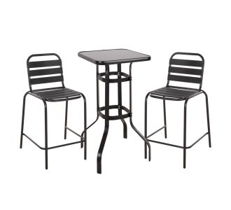 ΣΕΤ 3ΤΜΧ ΕΞΩΤΕΡΙΚΟΥ ΧΩΡΟΥ LAURA HM21054.03 ΜΑΥΡΟ ΜΕΤΑΛΛΟ & ΑΛΟΥΜΙΝΙΟ |  Σετ τραπεζαρία κήπου στο espiti