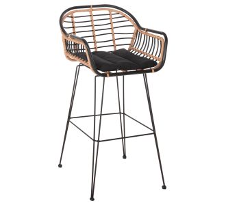 ΣΚΑΜΠΟ ΜΠΑΡ ALLEGRA HM5690.11 ΜΕΤΑΛΛΟ&ΜΑΞΙΛΑΡΙ ΜΑΥΡΟ-WICKER ΜΠΕΖ 55x54x108Υεκ. |  Σκαμπώ κήπου στο espiti