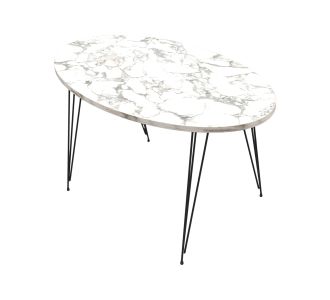 ΤΡΑΠΕΖΙ ΣΑΛΟΝΙΟΥ GRANIT HM18177.01 ΜΕΛΑΜΙΝΗ ΛΕΥΚΟ ΜΑΡΜΑΡΟ-ΜΕΤΑΛ.ΠΟΔΙΑ 90x50x42Υεκ |  Τραπέζια στο espiti