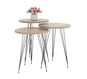 ΣΕΤ ΒΟΗΘ.ΤΡΑΠΕΖΑΚΙΑ NISSA HM18173.03 ΜΕΛΑΜΙΝΗ ΣΕ ΣΟΝΑΜΑ-ΜΑΥΡΑ ΜΕΤΑΛ.ΠΟΔΙΑ |  Τραπέζια στο espiti