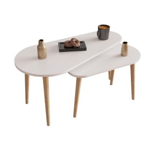 ΤΡΑΠΕΖΙΑ ΣΑΛΟΝΙΟΥ 2ΤΜΧ APRILIA HM18179.05 ΜΕΛΑΜΙΝΗ ΣΕ ΛΕΥΚΟ 95x47x47Υεκ |  Τραπέζια στο espiti