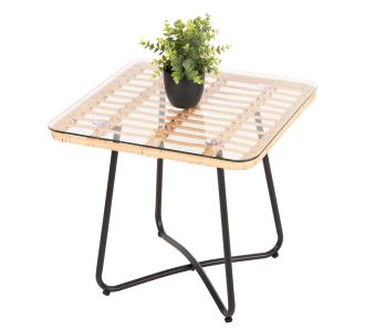 ΤΡΑΠΕΖΑΚΙ GERRY HM5717.11 ΜΕ WICKER ΜΠΕΖ-ΜΑΥΡΟ ΜΕΤΑΛ.ΣΚΕΛΕΤΟ 50x50x47,5Υεκ. |  Τραπέζια κήπου στο espiti