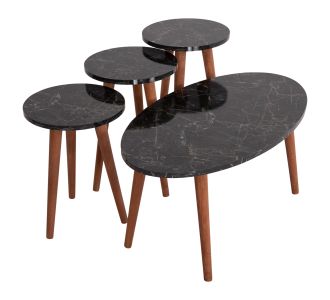 ΣΕΤ ΤΡΑΠΕΖΙ ΣΑΛΟΝΙΟΥ & 3 ΒΟΗΘ.ΤΡΑΠΕΖΙΑ VITAL HM18180.02 ΜΕΛΑΜΙΝΗ ΜΑΥΡΟ ΜΑΡΜΑΡΟ-ΚΑΡΥΔΙ ΠΟΔΙΑ |  Τραπέζια στο espiti