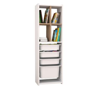 ΣΥΡΤΑΡΙΕΡΑ ΜΕ ΡΑΦΙΑ SANI HM18210.01 ΜΕΛΑΜΙΝΗ ΛΕΥΚΗ&ΣΟΝΑΜΑ-4 P.E. ΣΥΡΤΑΡΙΑ 45x30x144Υεκ |  Παιδικά έπιπλα στο espiti