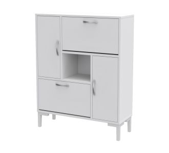 ΠΑΠΟΥΤΣΟΘΗΚΗ MEDY HM18187.03 ΜΕΛΑΜΙΝΗ ΣΕ ΛΕΥΚΟ-ΛΕΥΚΑ ΠΟΔΙΑ 86,5x30x109Υεκ |  Παπουτσοθήκες στο espiti