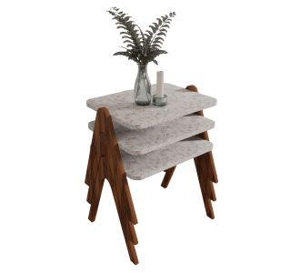 ΣΕΤ 3ΤΜΧ ΒΟΗΘΗΤΙΚΑ ΤΡΑΠΕΖΑΚΙΑ REACHER HM18176.03 ΜΕΛΑΜΙΝΗ ΣΕ ΚΑΡΥΔΙ-ΛΕΥΚΟ ΜΑΡΜΑΡΟ 40x30x40Υεκ. |  Τραπέζια στο espiti