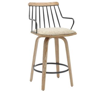ΣΚΑΜΠΟ ΜΠΑΡ JUDI HM9985.01 WHITE WASH Κ.Π.-ΜΑΥΡΟ ΜΕΤΑΛΛΟ-ΜΠΕΖ ΥΦΑΣΜΑ 48x52x92Υεκ |  Σκαμπώ μπαρ στο espiti