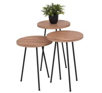 ΣΕΤ ΒΟΗΘ.ΤΡΑΠΕΖΑΚΙΑ KISSA HM18174.04 ΜΕΛΑΜΙΝΗ ΣΕ ΦΥΣΙΚΟ-ΜΑΥΡΑ ΜΕΤΑΛ.ΠΟΔΙΑ |  Τραπέζια στο espiti