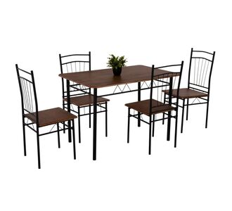 ΣΕΤ ΤΡΑΠΕΖΑΡΙΑΣ 5ΤΜΧ PEARY HM9416.11 ΜΕΤΑΛΛΟ ΜΑΥΡΟ-MDF ΚΑΡΥΔΙ 110x60x74Yεκ. |  Σετ τραπεζαρίες στο espiti