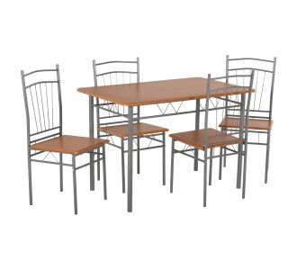 ΣΕΤ ΤΡΑΠΕΖΑΡΙΑΣ 5ΤΜΧ PEARY HM9416.12 ΜΕΤΑΛΛΟ ΑΣΗΜΙ-MDF ΣΟΝΑΜΑ 110x60x74Yεκ. |  Σετ τραπεζαρίες στο espiti