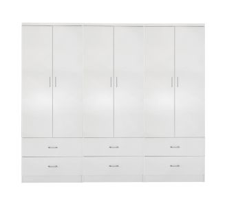 ΝΤΟΥΛΑΠΑ 6ΦΥΛΛΗ REINA ME 6 ΣΥΡΤΑΡΙΑ HM21060.05 ΜΕΛΑΜΙΝΗ ΣΕ ΛΕΥΚΟ 240x42x181Υεκ. |  Ντουλάπες ρούχων στο espiti