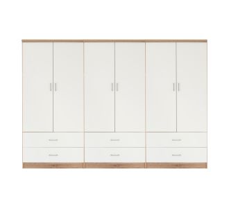 ΝΤΟΥΛΑΠΑ 6ΦΥΛΛΗ REINA ME 6 ΣΥΡΤΑΡΙΑ HM21060.06 ΜΕΛΑΜΙΝΗ ΣΕ ΛΕΥΚΟ-ΣΟΝΑΜΑ 240x42x181Υεκ |  Ντουλάπες ρούχων στο espiti