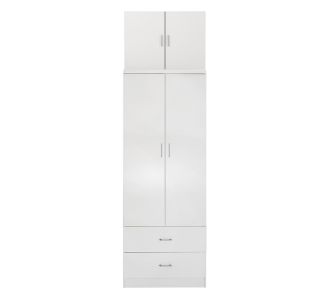 ΝΤΟΥΛΑΠΑ REINA HM21061.05 2ΦΥΛΛΗ ΜΕ ΠΑΤΑΡΙ & 2 ΣΥΡΤΑΡΙΑ-ΜΕΛΑΜΙΝΗ ΛΕΥΚΗ 80x42x241Υεκ |  Ντουλάπες ρούχων στο espiti