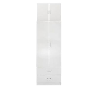 ΝΤΟΥΛΑΠΑ REINA HM21061.05 2ΦΥΛΛΗ ΜΕ ΠΑΤΑΡΙ & 2 ΣΥΡΤΑΡΙΑ-ΜΕΛΑΜΙΝΗ ΛΕΥΚΗ 80x42x241Υεκ |  Ντουλάπες ρούχων στο espiti