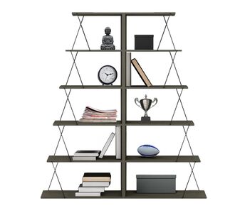 ΣΕΤ ΒΙΒΛΙΟΘΗΚΕΣ 2ΤΜΧ MINI TARS HM11772.13 ΜΕΛΑΜΙΝΗ OLIVE GREY-ΜΑΥΡΕΣ ΒΕΡΓΕΣ 65x24x146Υεκ.(x2) |  Βιβλιοθήκες γραφείου στο espiti