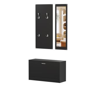 ΣΕΤ ΕΙΣΟΔΟΥ ΜΕ ΚΑΘΡΕΠΤΗ VERN HM2476.02 ΜΕΛΑΜΙΝΗ ΣΕ WENGE 80x27x175Υεκ |  Βιτρίνες - Έπιπλα εισόδου στο espiti