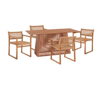 ΣΕΤ ΤΡΑΠΕΖΑΡΙΑΣ 5ΤΜΧ NARLEY HM21078.01 ΟΡΘΟΓΩΝΙΟ ΤΡΑΠΕΖΙ & 4 ΚΑΡΕΚΛΕΣ |  Σετ τραπεζαρίες στο espiti