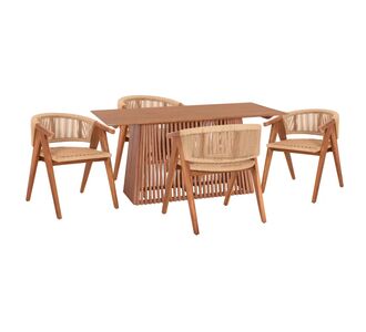 ΣΕΤ ΤΡΑΠΕΖΑΡΙΑΣ 5ΤΜΧ BRANN HM21078.03 ΟΡΘΟΓΩΝΙΟ ΤΡΑΠΕΖΙ & 4 ΚΑΡΕΚΛΕΣ |  Σετ τραπεζαρίες στο espiti