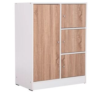 ΝΤΟΥΛΑΠΙ ΜΕ 4 ΑΠΟΘ.ΧΩΡΟΥΣ MATIN HM2479.01 SONAMA OAK-ΛΕΥΚΗ ΜΕΛΑΜΙΝΗ 80x39,5x99,5Υεκ |  Ντουλάπες ρούχων στο espiti