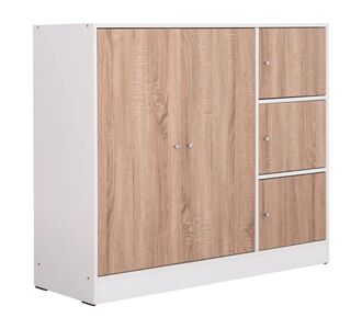 ΝΤΟΥΛΑΠΙ ΜΕ 4 ΑΠΟΘ.ΧΩΡΟΥΣ MATIN HM2480.01 SONAMA OAK-ΛΕΥΚΗ ΜΕΛΑΜΙΝΗ 117x39,5x99,5Υεκ |  Ντουλάπες ρούχων στο espiti