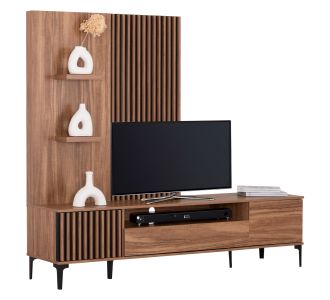 ΣΥΝΘΕΣΗ ΤΗΛΕΟΡΑΣΗΣ ΣΕΙΡΑ HARRY HM18010.01 ΜΕΛΑΜΙΝΗ ΦΥΣΙΚΟ-ΜΑΥΡΟ 205,5x40x167,5Υεκ |  Έπιπλα τηλεόρασης στο espiti