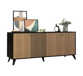 ΜΠΟΥΦΕΣ ΜΕΛΑΜΙΝΗΣ KRUDEN HM9446.11 ΜΑΥΡΟ-ΦΥΣΙΚΟ 180x40x78.6Υεκ. |  Μπουφέδες στο espiti