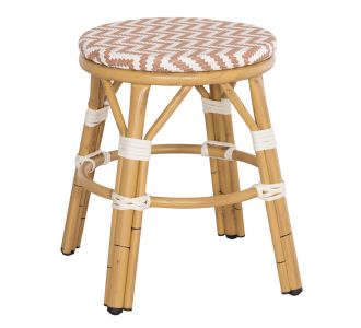 ΣΚΑΜΠΟ ΑΛΟΥΜΙΝΙΟΥ CHINO HM6285.04 BAMBOO LOOK-TEXTILENE ΛΕΥΚΟ-ΚΑΦΕ Φ36x46Υεκ. |  Σκαμπώ κήπου στο espiti